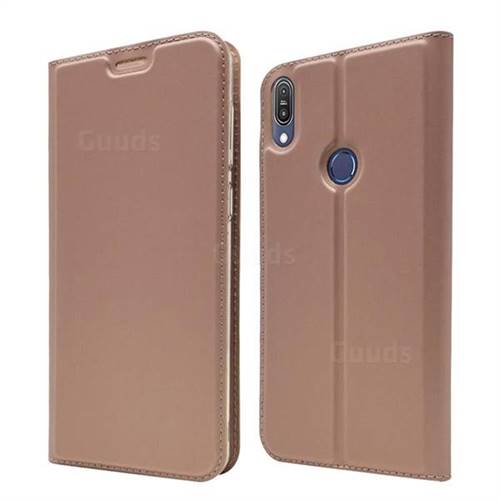 Ultra Slim Card Magnetic Automatic Suction Leather Wallet Case for Asus Zenfone Max Pro (M1) ZB601KL - Rose Gold
