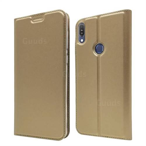 Ultra Slim Card Magnetic Automatic Suction Leather Wallet Case for Asus Zenfone Max Pro (M1) ZB601KL - Champagne