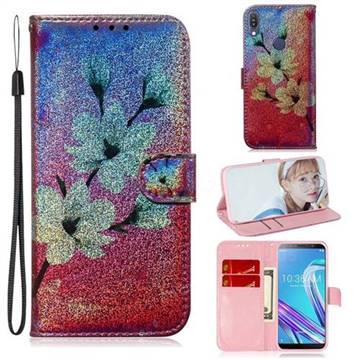 Magnolia Laser Shining Leather Wallet Phone Case for Asus Zenfone Max Pro (M1) ZB601KL