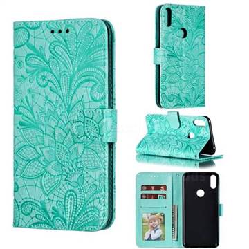 Intricate Embossing Lace Jasmine Flower Leather Wallet Case for Asus Zenfone Max Pro (M1) ZB601KL - Green