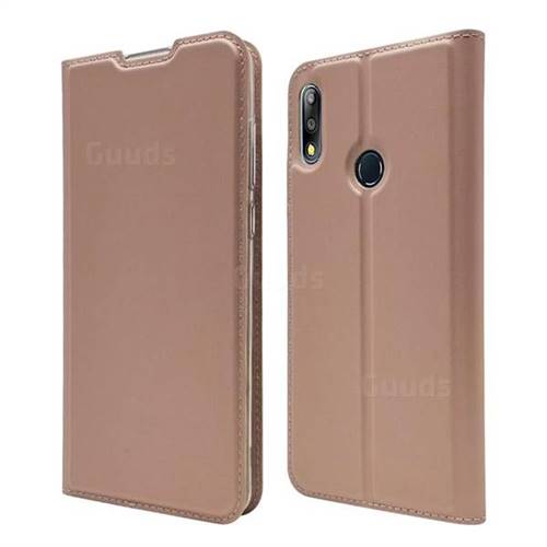 Ultra Slim Card Magnetic Automatic Suction Leather Wallet Case for Asus Zenfone Max Pro (M2) ZB631KL - Rose Gold