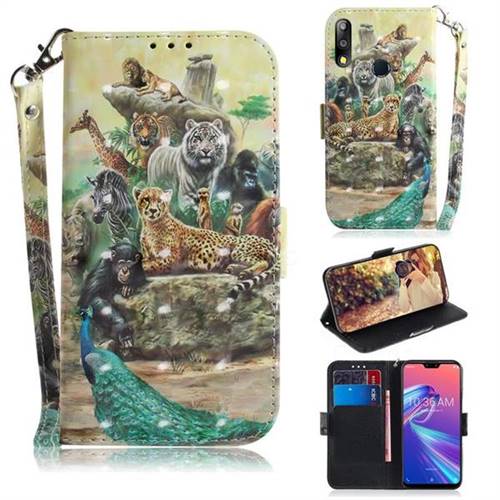 Beast Zoo 3D Painted Leather Wallet Phone Case for Asus Zenfone Max Pro (M2) ZB631KL