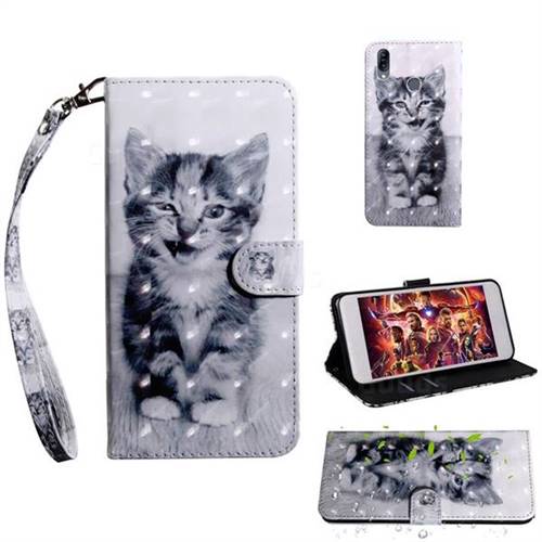 Smiley Cat 3D Painted Leather Wallet Case for Asus Zenfone Max (M2) ZB633KL