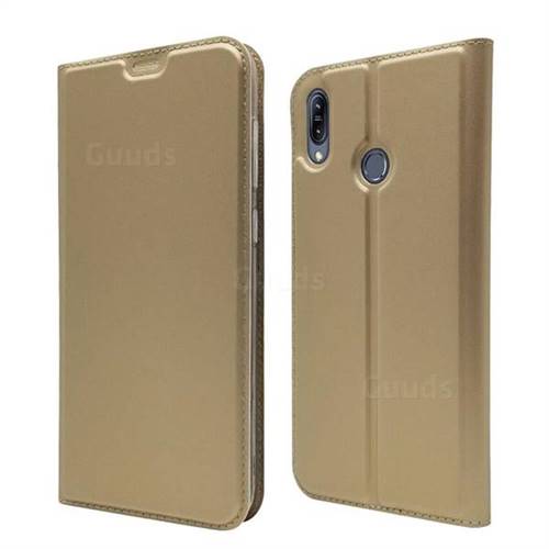 Ultra Slim Card Magnetic Automatic Suction Leather Wallet Case for Asus Zenfone Max (M2) ZB633KL - Champagne
