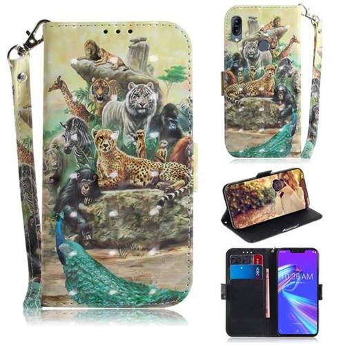 Beast Zoo 3D Painted Leather Wallet Phone Case for Asus Zenfone Max (M2) ZB633KL
