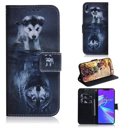 Wolf and Dog PU Leather Wallet Case for Asus Zenfone Max (M2) ZB633KL