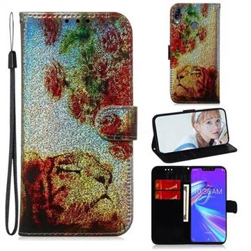 Tiger Rose Laser Shining Leather Wallet Phone Case for Asus Zenfone Max (M2) ZB633KL