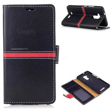 Luxury Elegant PU Leather Wallet Case for Asus Zenfone 3 Max ZC520TL - Black