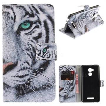 White Tiger PU Leather Wallet Case for Asus Zenfone 3 Max ZC520TL