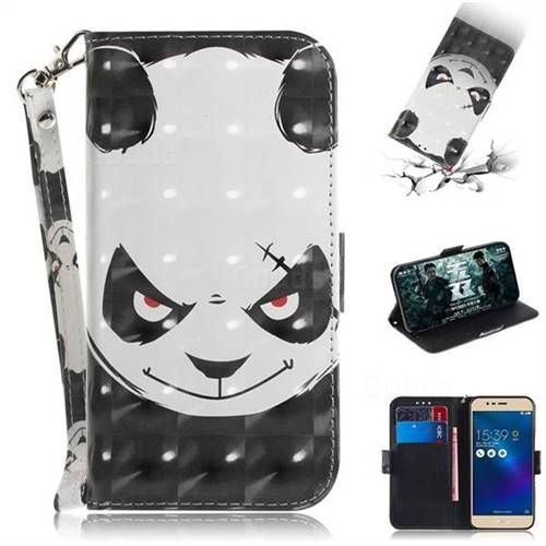Angry Bear 3D Painted Leather Wallet Phone Case for Asus Zenfone 3 Max ZC520TL