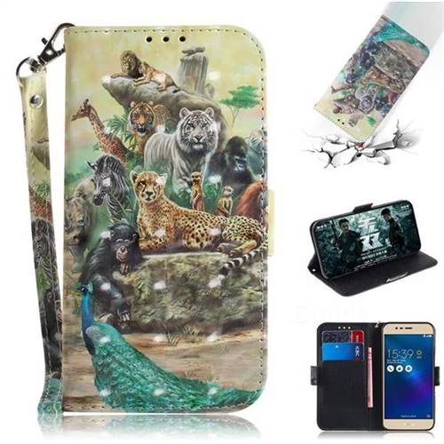 Beast Zoo 3D Painted Leather Wallet Phone Case for Asus Zenfone 3 Max ZC520TL