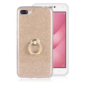 Luxury Soft TPU Glitter Back Ring Cover with 360 Rotate Finger Holder Buckle for Asus Zenfone 4 Max ZC554KL Pro Plus - Golden
