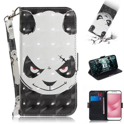 Angry Bear 3D Painted Leather Wallet Phone Case for Asus Zenfone 4 Max ZC554KL Pro Plus
