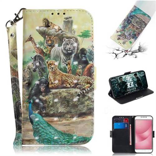 Beast Zoo 3D Painted Leather Wallet Phone Case for Asus Zenfone 4 Max ZC554KL Pro Plus