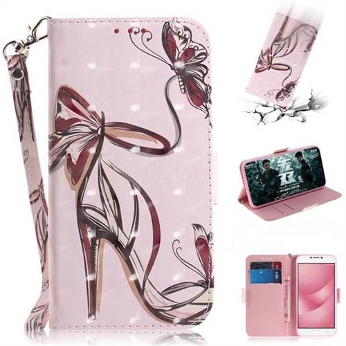 Butterfly High Heels 3D Painted Leather Wallet Phone Case for Asus Zenfone 4 Max ZC554KL Pro Plus