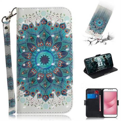 Peacock Mandala 3D Painted Leather Wallet Phone Case for Asus Zenfone 4 Max ZC554KL Pro Plus