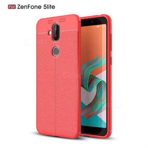 Luxury Auto Focus Litchi Texture Silicone TPU Back Cover for Asus Zenfone 5 Lite ZC600KL - Red