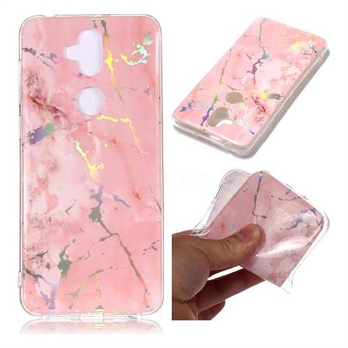 Powder Pink Marble Pattern Bright Color Laser Soft TPU Case for Asus Zenfone 5 Lite ZC600KL