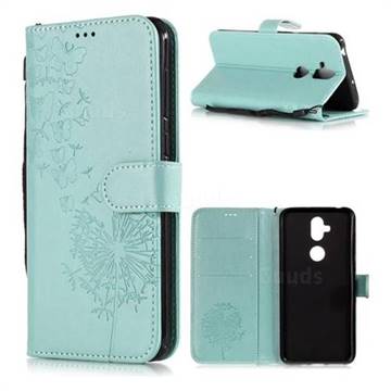Intricate Embossing Dandelion Butterfly Leather Wallet Case for Asus Zenfone 5 Lite ZC600KL - Green