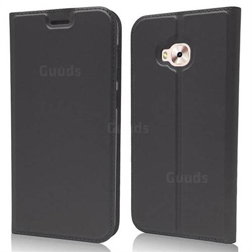 Ultra Slim Card Magnetic Automatic Suction Leather Wallet Case for Asus Zenfone 4 Selfie ZD553KL - Star Grey