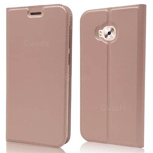 Ultra Slim Card Magnetic Automatic Suction Leather Wallet Case for Asus Zenfone 4 Selfie ZD553KL - Rose Gold