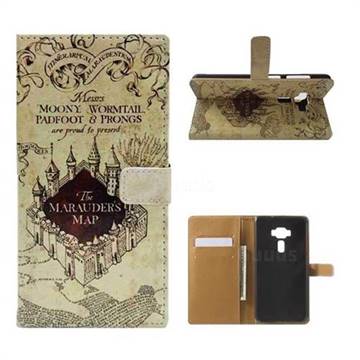 The Marauders Map Leather Wallet Case for Asus Zenfone 3 ZE552KL