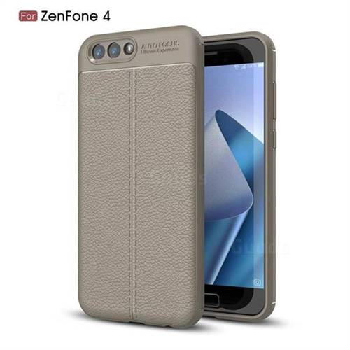 Luxury Auto Focus Litchi Texture Silicone TPU Back Cover for Asus Zenfone 4 ZE554KL - Gray