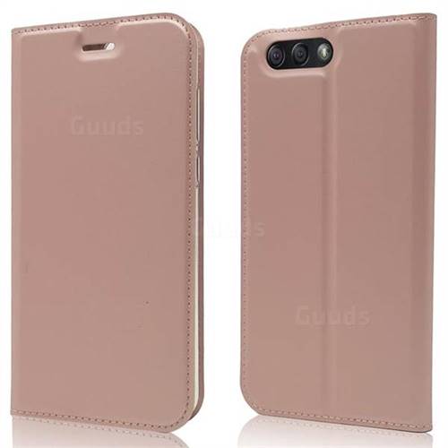 Ultra Slim Card Magnetic Automatic Suction Leather Wallet Case for Asus Zenfone 4 ZE554KL - Rose Gold