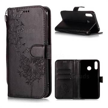 Intricate Embossing Dandelion Butterfly Leather Wallet Case for Asus Zenfone 5 ZE620KL - Black