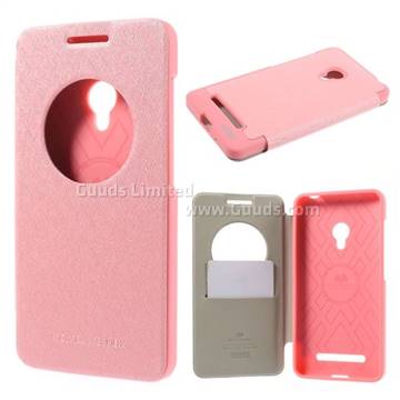 Mercury Goospery Wow Bumper View Leather Flip Cover for Asus ZenFone 5 (A500CG/A501CG), LTE (A500KL) - Pink