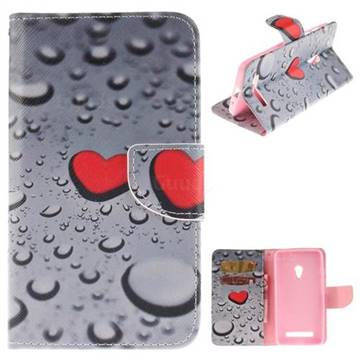 Heart Raindrop PU Leather Wallet Case for Asus ZenFone 5 (A500CG/A501CG), LTE (A500KL)
