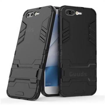 Armor Premium Tactical Grip Kickstand Shockproof Dual Layer Rugged Hard Cover for Asus Zenfone 4 Pro ZS551KL - Black