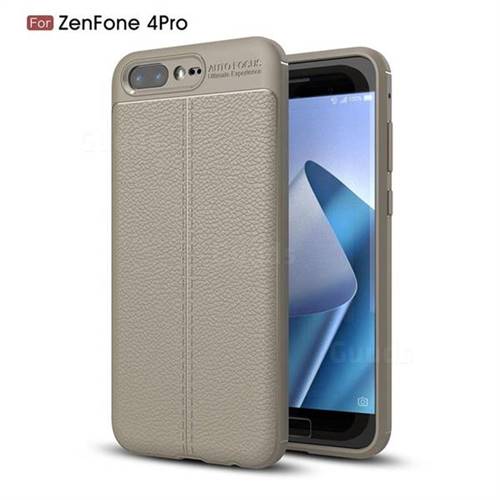 Luxury Auto Focus Litchi Texture Silicone TPU Back Cover for Asus Zenfone 4 Pro ZS551KL - Gray