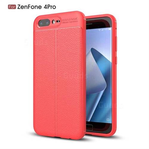 Luxury Auto Focus Litchi Texture Silicone TPU Back Cover for Asus Zenfone 4 Pro ZS551KL - Red