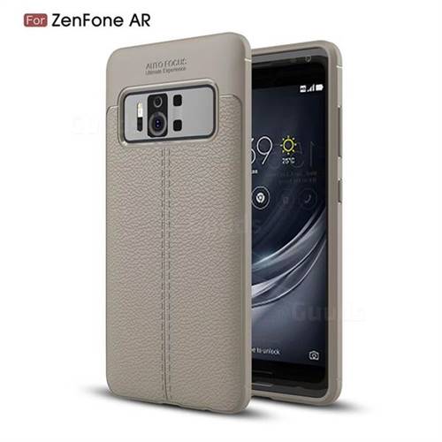 Luxury Auto Focus Litchi Texture Silicone TPU Back Cover for Asus Zenfone AR ZS571KL - Gray