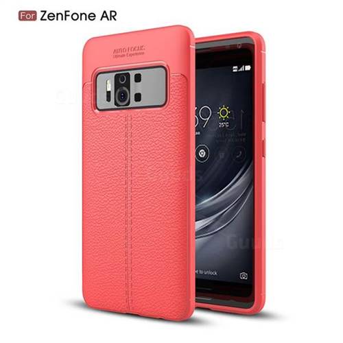 Luxury Auto Focus Litchi Texture Silicone TPU Back Cover for Asus Zenfone AR ZS571KL - Red