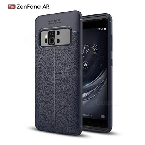 Luxury Auto Focus Litchi Texture Silicone TPU Back Cover for Asus Zenfone AR ZS571KL - Dark Blue