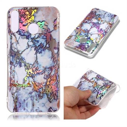 Gold Plating Marble Pattern Bright Color Laser Soft TPU Case for Asus Zenfone 5Z ZS620KL