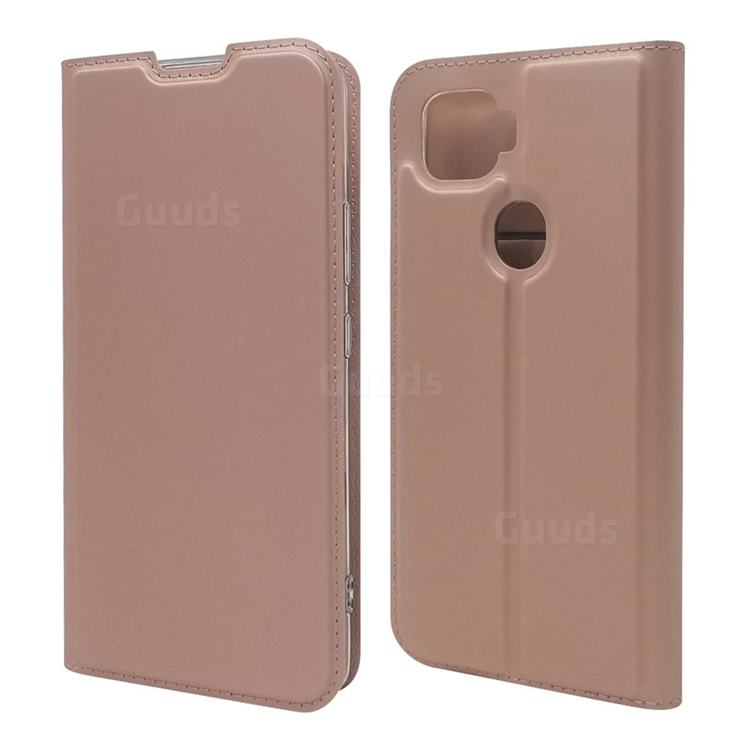 Ultra Slim Card Magnetic Automatic Suction Leather Wallet Case for ZTE A1 ZTG01 5G - Rose Gold