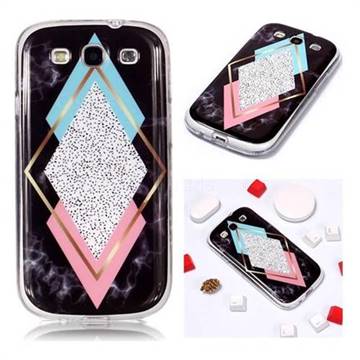 Black Diamond Soft TPU Marble Pattern Phone Case for Samsung Galaxy S3