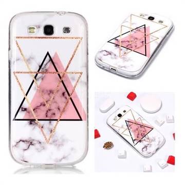 Inverted Triangle Powder Soft TPU Marble Pattern Phone Case for Samsung Galaxy S3