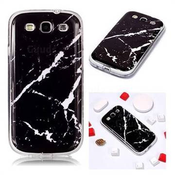 Black Rough white Soft TPU Marble Pattern Phone Case for Samsung Galaxy S3
