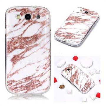 Rose Gold Grain Soft TPU Marble Pattern Phone Case for Samsung Galaxy S3