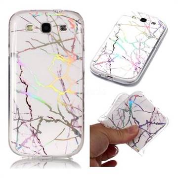 Color White Marble Pattern Bright Color Laser Soft TPU Case for Samsung Galaxy S3