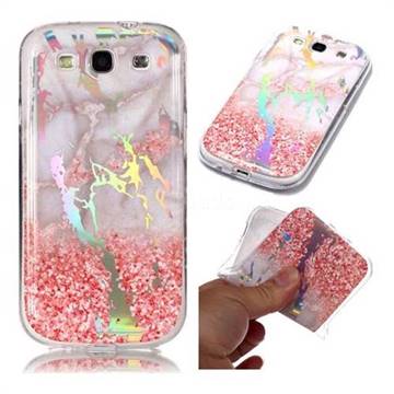 Powder Sandstone Marble Pattern Bright Color Laser Soft TPU Case for Samsung Galaxy S3
