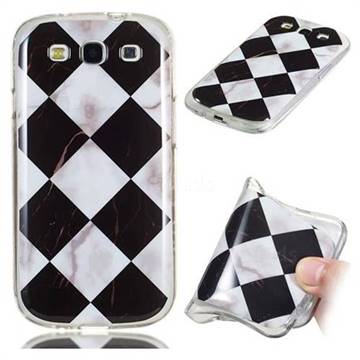 Black and White Matching Soft TPU Marble Pattern Phone Case for Samsung Galaxy S3