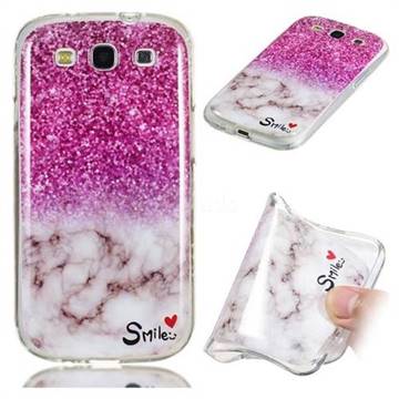 Love Smoke Purple Soft TPU Marble Pattern Phone Case for Samsung Galaxy S3