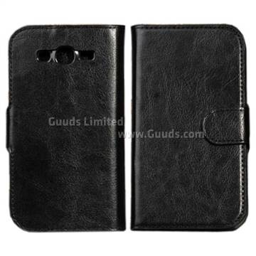 For Samsung Galaxy S3 i9300 Crazy Horse PU Leather Case with Built-in Stand and Card Slots - Black