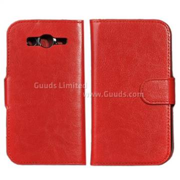 For Samsung Galaxy S3 i9300 Crazy Horse PU Leather Case with Built-in Stand and Card Slots - Red