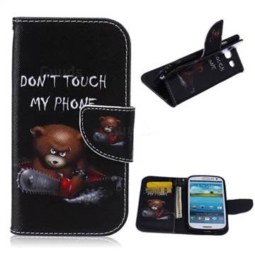 Chainsaw Bear Leather Wallet Case for Samsung Galaxy S3 i9300 I747 L710 T999 I535 R530